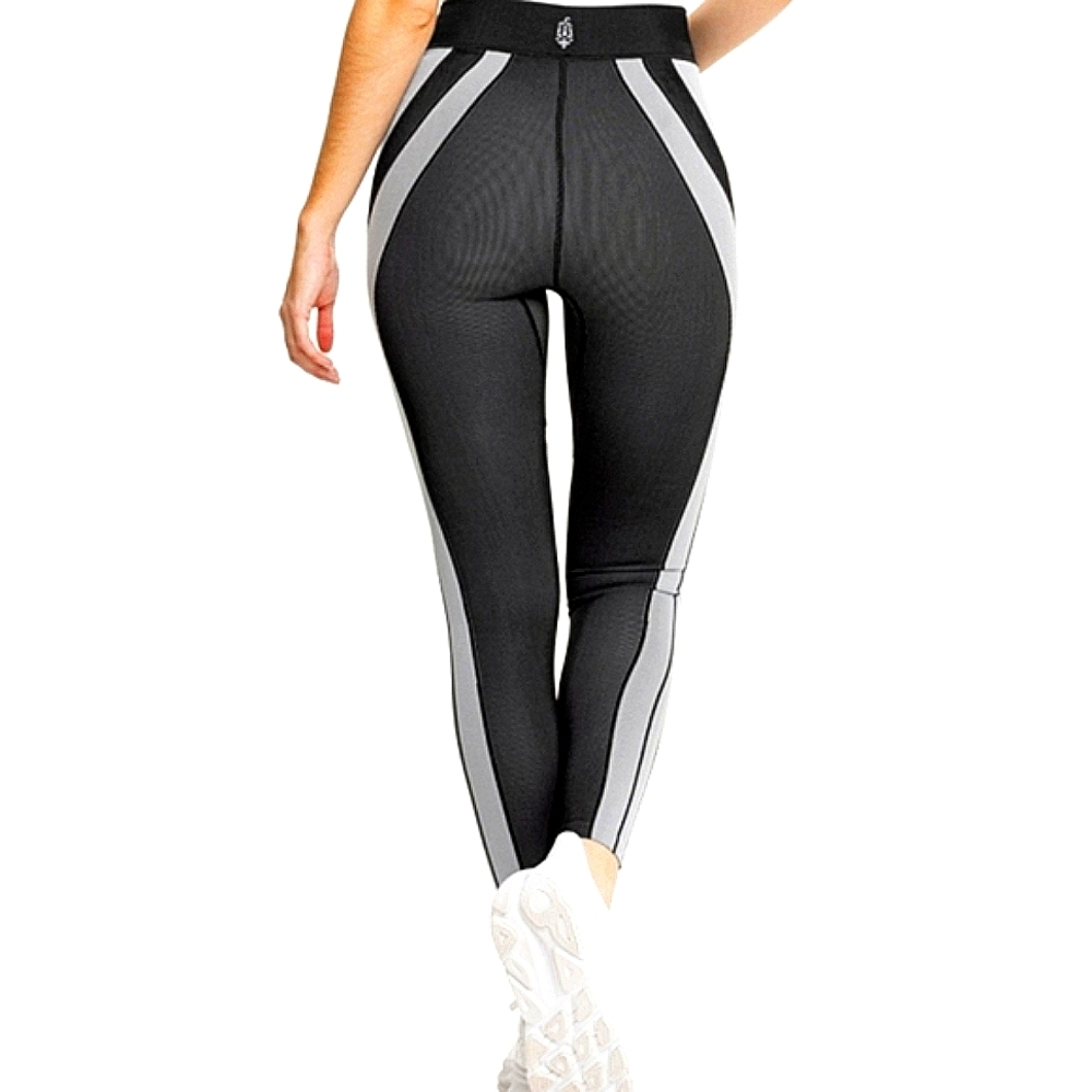 Free People Movement Free Kick Leggings Medium/Large Black Sliver Combo NWT $98